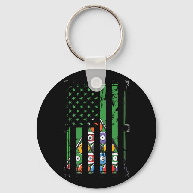 Chaveiro Billiard Rack Usa American Flag Billiards Player S (Frente)