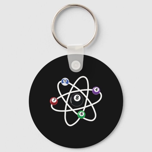 Chaveiro Billiards Atom Science Camisa Piscinas de 8 bolas  (Frente)
