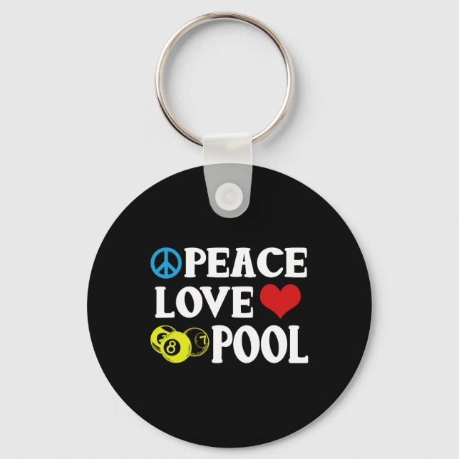 Chaveiro Billiards Camisa Engraçada Paz Piscina Cotação P (Frente)