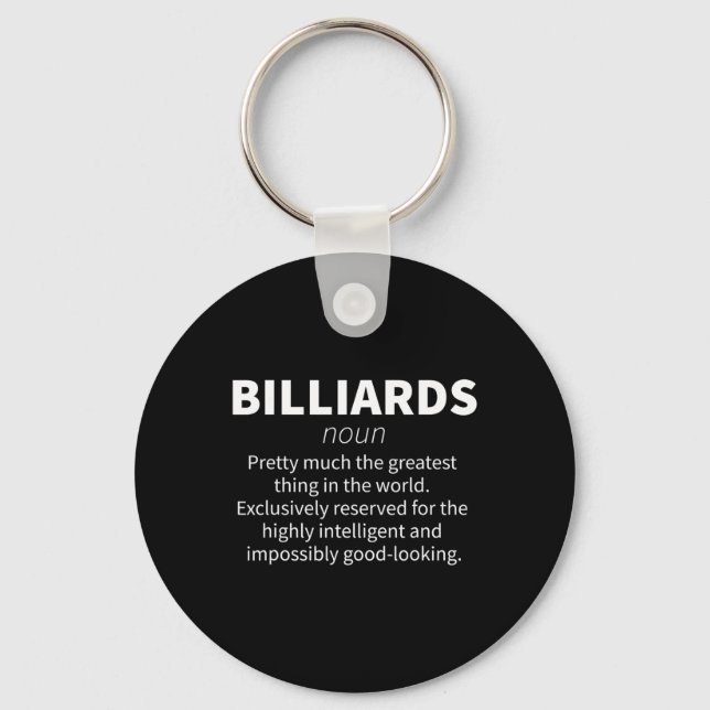 Chaveiro Billiards Funny Definition Piscina Snooker Player  (Frente)