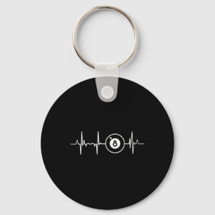 Chaveiro Billiards Heartbeat 8 Ball Heartline Piscina Billa