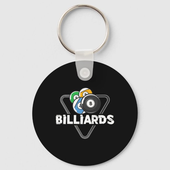 Chaveiro Billiards Rack Billiard Player Snooker 8 Ball Cue (Frente)