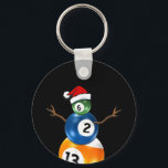 Chaveiro Billiers Christmas Snowman com Piscina Mesa Balls<br><div class="desc">Billiers Christmas Snowman com Piscina Mesa Balls</div>