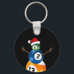 Chaveiro Billiers Christmas Snowman com Piscina Mesa Balls<br><div class="desc">Billiers Christmas Snowman com Piscina Mesa Balls</div>