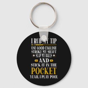 Chaveiro Billiers De Piscina Engraçado Billiard Eu Esfrego 