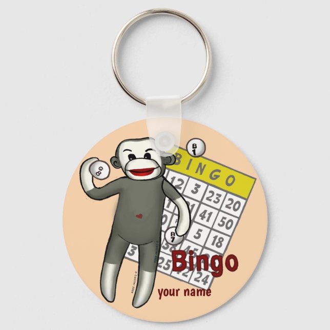Chaveiro Bingo de Macaco de Meia  (Frente)