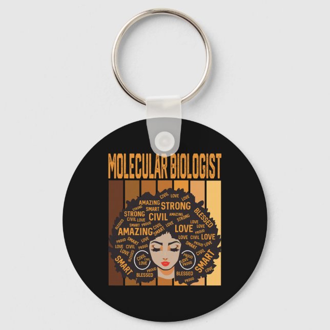 Chaveiro Biólogo Molecular Poderoso Mês da História Negra P (Frente)