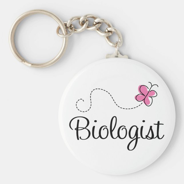 Chaveiro Biólogo rosa-branca (Frente)