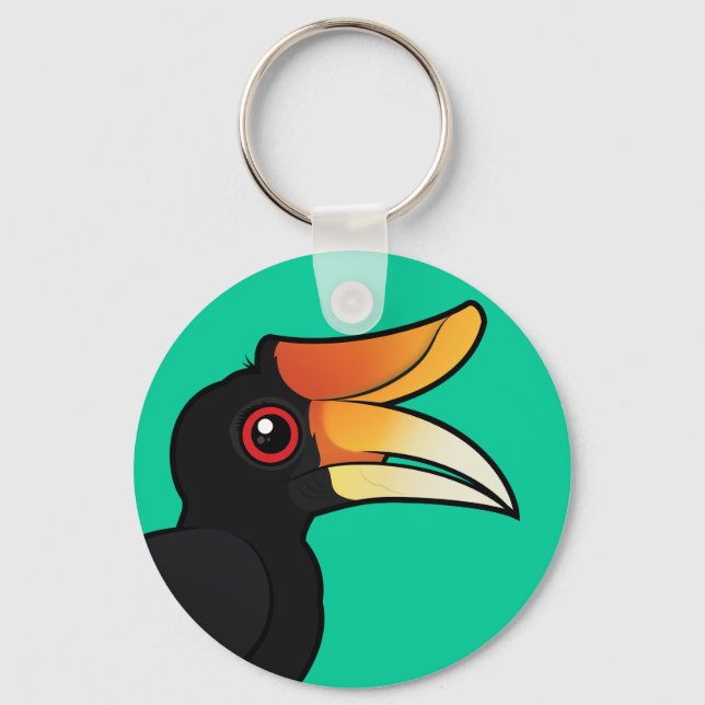 Chaveiro Birdorable Rhinoceros Hornbill (Frente)