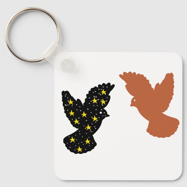 Chaveiro Birds – Silhueta Mínima Voar (Frente)