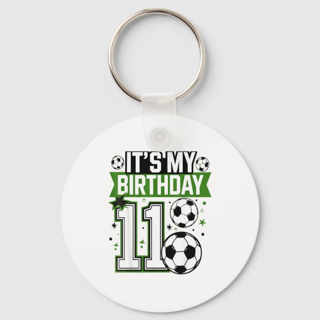 Chaveiro Birthday Boy Tees 11 Soccer Its My 11th Birthday B (Frente)