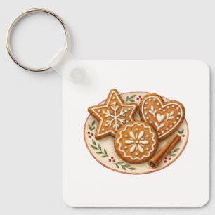 Chaveiro Biscoitos de Gengibre em um Prato