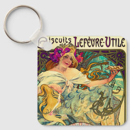 Chaveiro Biscoitos Lefevre-Utile por Alphonse Mucha (1896)