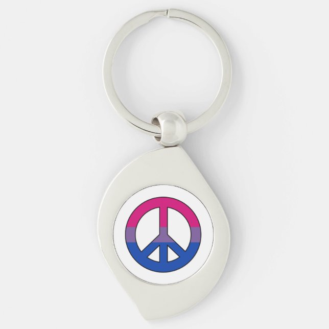 Chaveiro Bisexuality flag peace sign Keychain (Frente)
