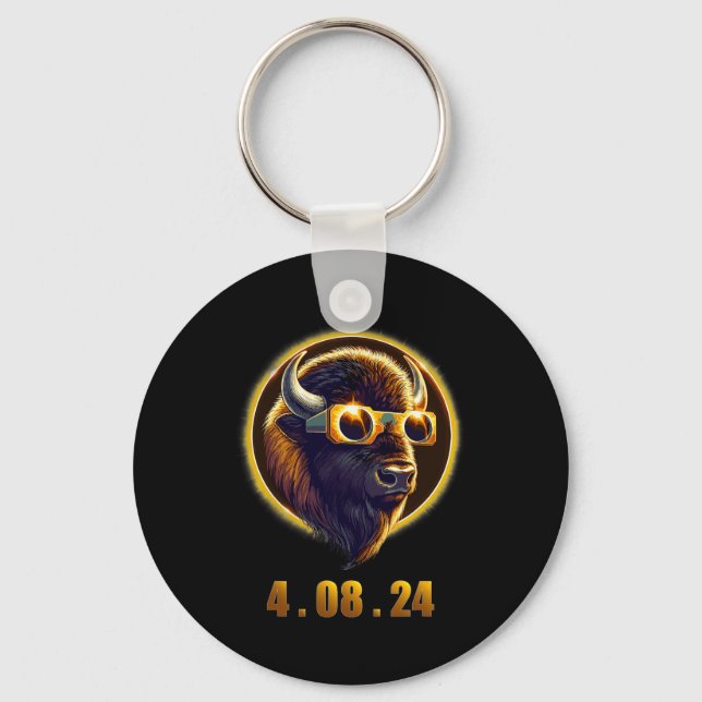 Chaveiro Bison Buffalo Vestindo Gles Solar 2024 Eclipse (Frente)