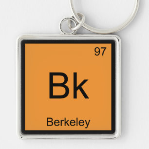 Chaveiro Bk - Símbolo de Elemento de Química de Berkeley Ca
