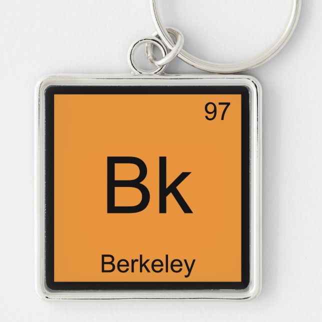Chaveiro Bk - Símbolo de Elemento de Química de Berkeley Ca (Frente)