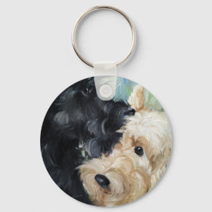 Chaveiro Black and wheaten Scottish terrier scottie art