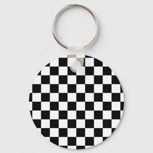 Chaveiro Black and White Checkerboard Pattern