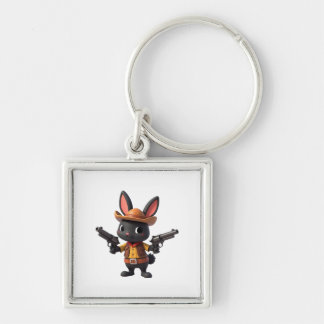 Chaveiro Black Baby Cowboy Bunny Keychain 