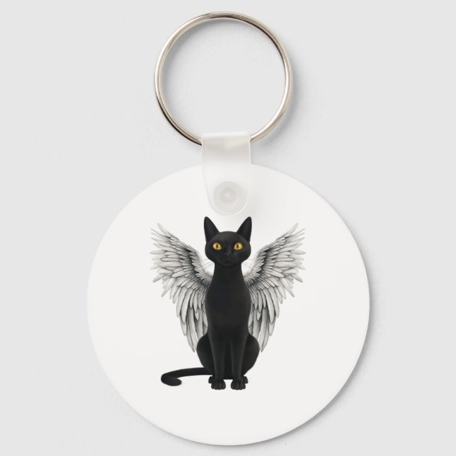 Chaveiro Black Cat Angel Wings (Frente)