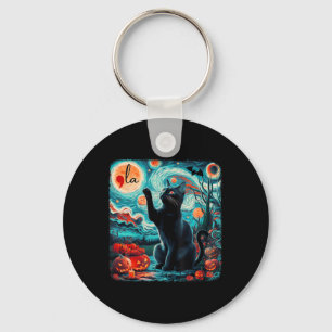 Chaveiro Black Cat Comma La Kamala Harris Halloween Starry