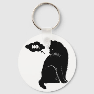 Chaveiro Black Cat Says No - Funny Cat Lover Gift
