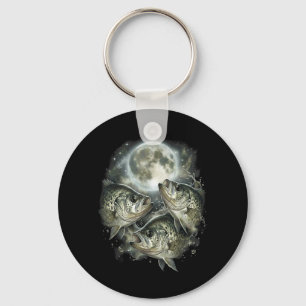 Chaveiro Black Crappie Design Lua Uivante Vintage Crappie