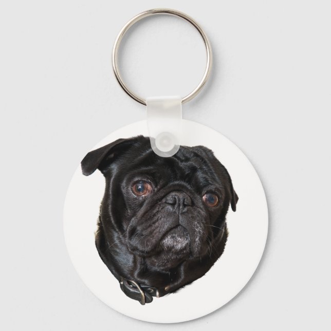 Chaveiro Black Funny Pug (Frente)