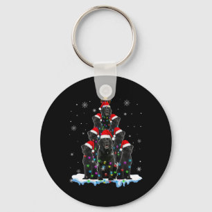 Chaveiro Black Labrador Papai noel Árvore de Natal Luzes Xm