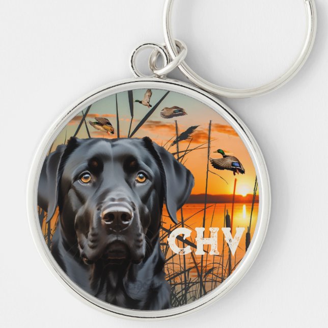 Chaveiro Black Labrador Retriever Personalizado (Frente)