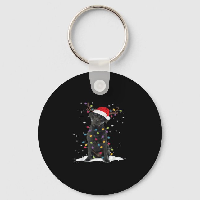 Chaveiro Black Labrador Xmas Dog Árvore de Natal Classe Lev (Frente)