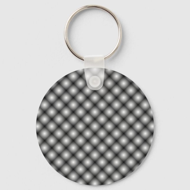 Chaveiro Black Mesh White Balls Moire por Kenneth Yoncich (Frente)