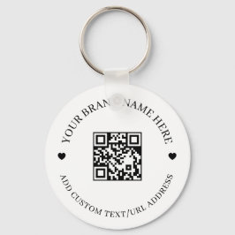 Chaveiro Black Modern QR Code Business Budget Round 