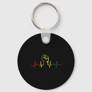 Chaveiro Black Power Fist Heart beat African American Pride