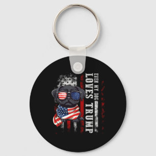 Chaveiro Black Pug Até Meu Cachorro Adora Trump Engraçado