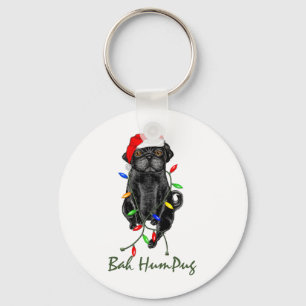 Chaveiro Black Pug Dog Bah Humpug Engraçado Natal