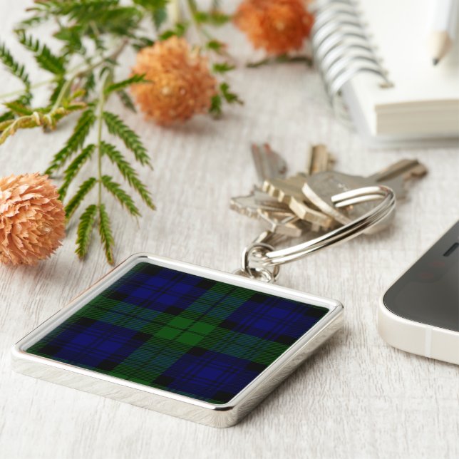 Chaveiro Black Watch Tartan Blue Green Xadrez (Lateral)