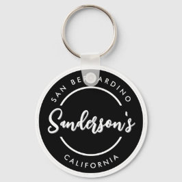 Chaveiro Black White City Town Place Location Name Circle 