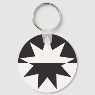 Chaveiro Black White Deco Star Sunburst