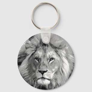 Chaveiro Black White Lion
