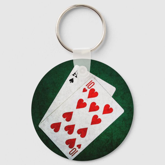 Chaveiro Blackjack 21 ponto - Ace, Dez (Frente)