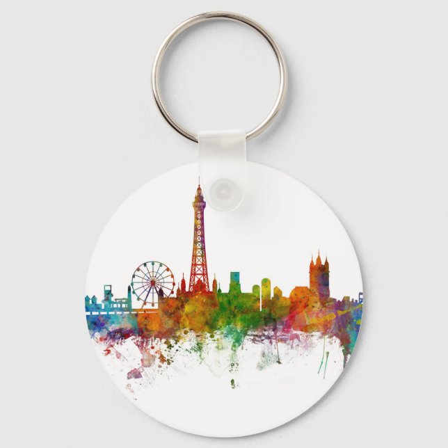 Chaveiro Blackpool England Skyline (Frente)