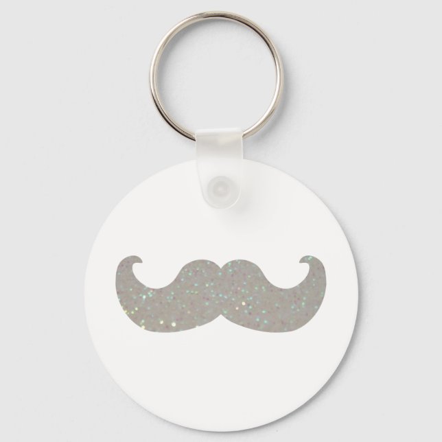 Chaveiro Bling Branco (Faux Glitter Graphic) (Frente)