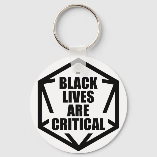 Chaveiro BLM Black Lives são críticas [B&W] (Frente)