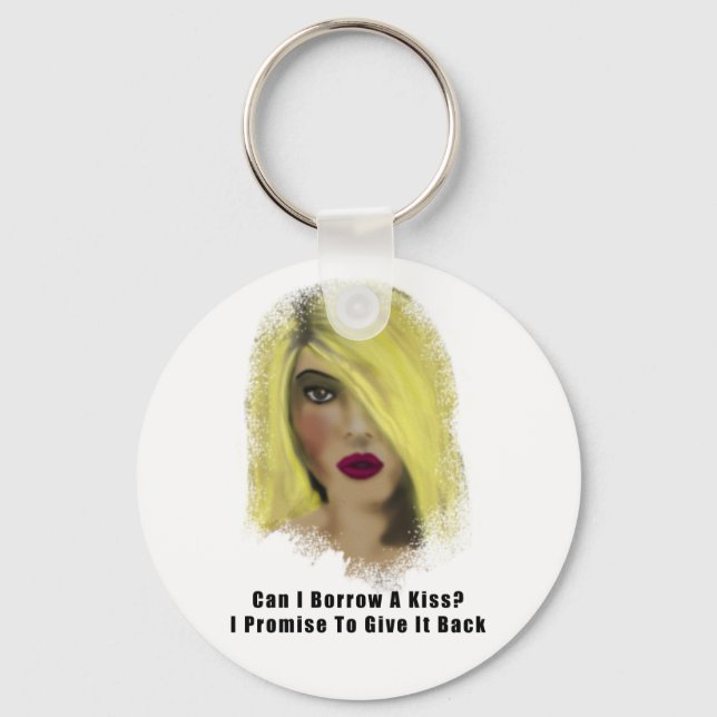 Chaveiro Blona Bombshell Mulher empresta Um Beijo (Frente)