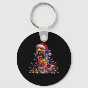 Chaveiro Bloodound Christmas Lights Santa Hog Lover