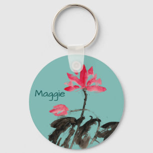 Chaveiro Bloom Flowers Nome Personalizado de Adição Persona