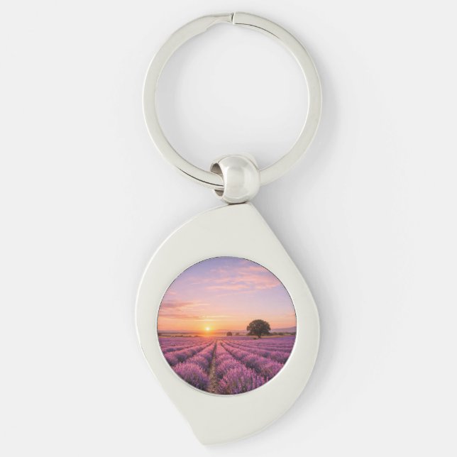 Chaveiro Blooming Lavender Field at Golden Sunset Provence  (Frente)