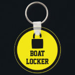 Chaveiro Bloqueador de Barcos<br><div class="desc">Esta é uma maneira excelente de manter as chaves do seu carregador de armazenamento organizadas e fáceis de encontrar. Design de arte gráfica amarela e preta apresenta um cadeado desbloqueado. A mensagem de texto pode ser facilmente alterada para ler o galpão de jardim, cadeado de barco, cadeado de bicicleta, aluguel...</div>